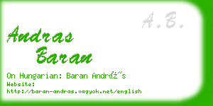 andras baran business card